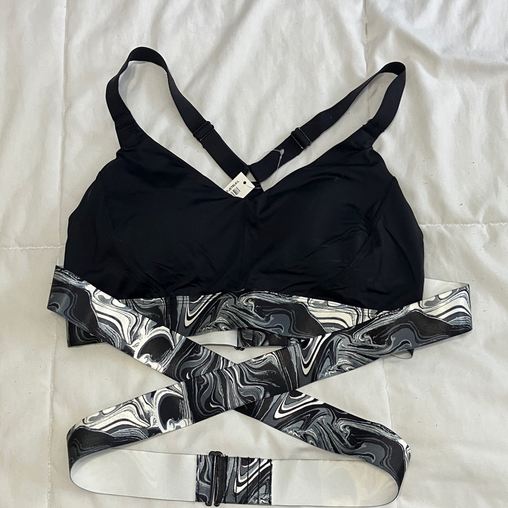 Adore Me Black and Gray Sports Bra